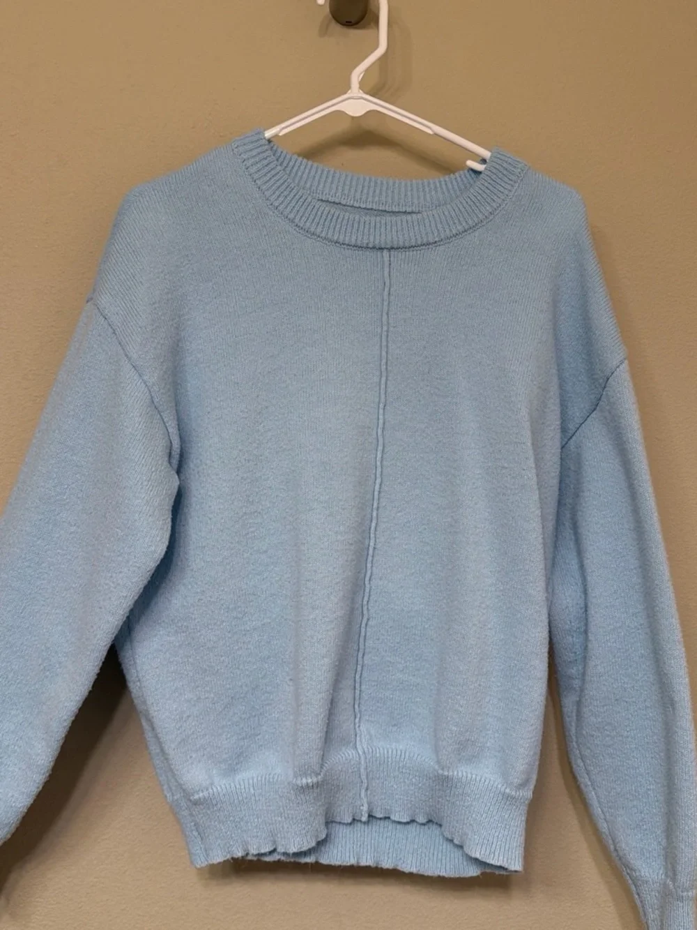 SHEIN Light Blue Crew Neck Knit Pullover
